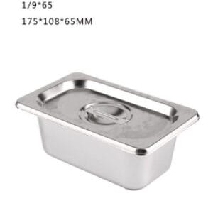 Khay inox + nắp đựng Topping 1/9