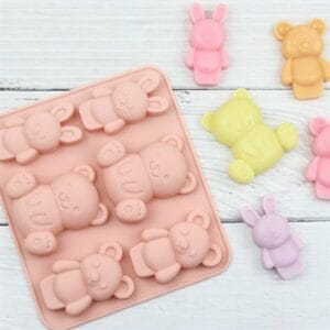 Khuôn Silicon - Gấu Thỏ 6C