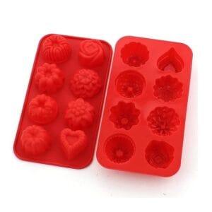 Khuôn Silicon - Tim & Hoa hồng 8C