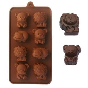 Khuôn Silicon - Gấu, Sư tử, Hà mã 8C