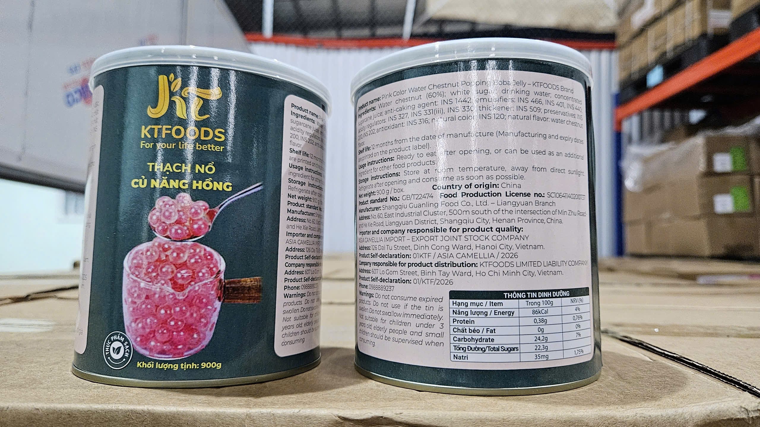 KT FOODS - Hạt Nổ Củ Năng Hồng - 900G